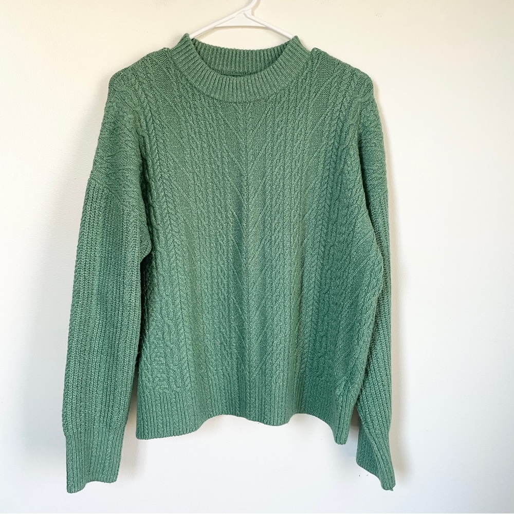 Amazon Essentials Green Knit Sweater - image 1